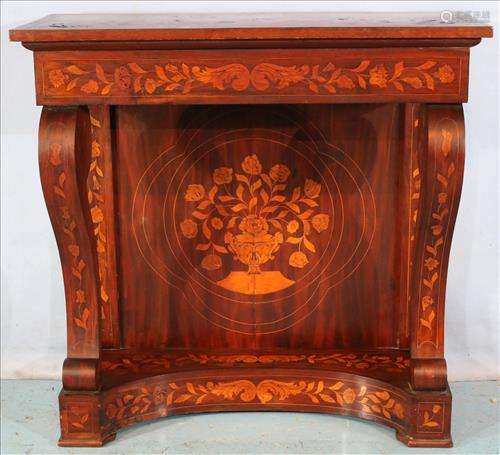 Mahogany console table with Dutch marquetry