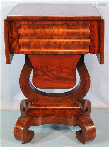Mahogany Empire drop leaf sewing stand
