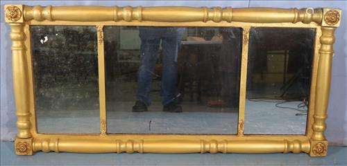 Gold 3 section Empire over the mantle mirror