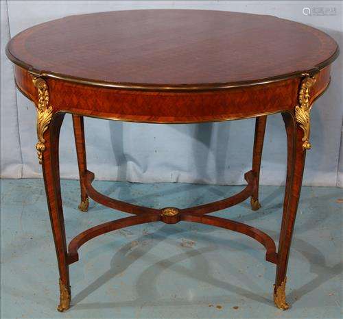 Louis XV marquetry and ormolu center table