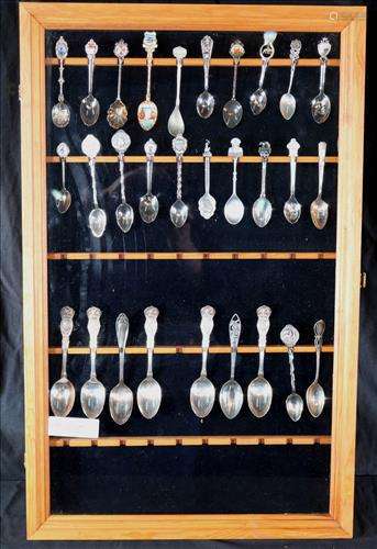 Souvenir spoon collection in custom made box