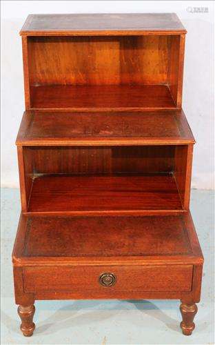 Mahogany bed steps with leather top