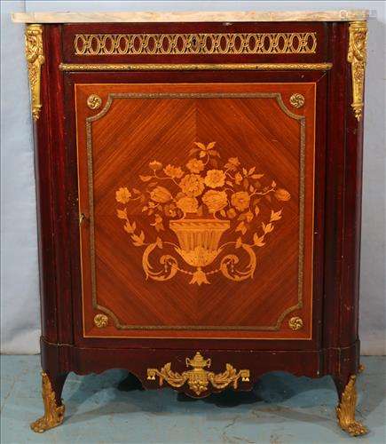 Marble top and ormolu mounted  side cabinet