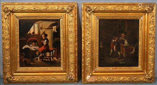 Pair of Victorian gold leaf framed paintings