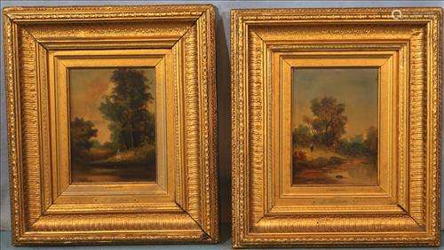Pair of oil on board by J. Wadham