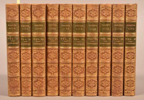 10 Volume Leather Set Life of Sir Walter Scott