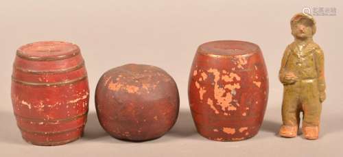 Four Pieces of Antique/Vintage Redware Pottery.