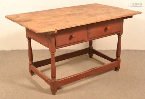 PA Softwood Pin Top Stretcher Base Farm Table.