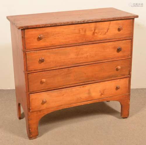 New England 19th Century Softwood Chest of Drawers.