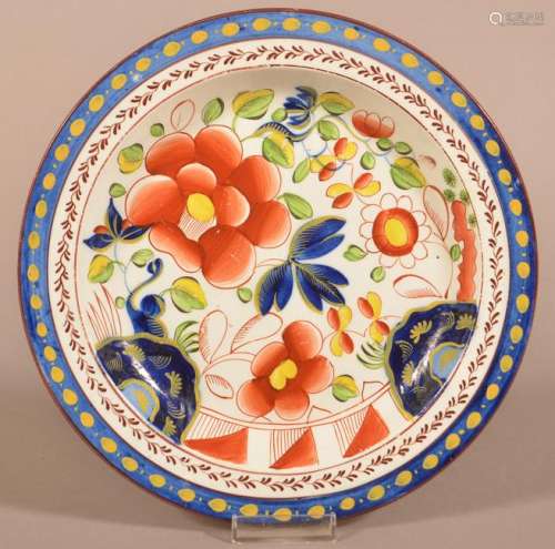 Gaudy Dutch Soft Paste China Single Rose Pattern Plate.