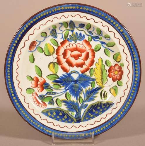 Gaudy Dutch Soft Paste China Carnation Pattern Plate.