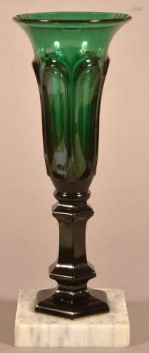 19th Century Emerald Green Flint Glass Vase.