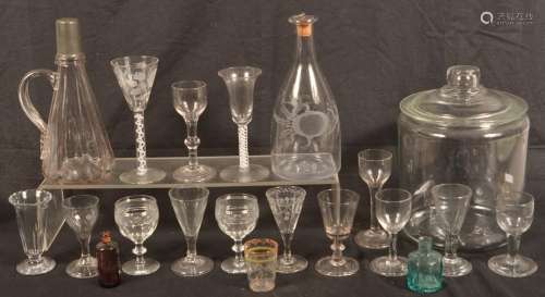 Lot of 18th and 19th Century Colorless Blown Glass.