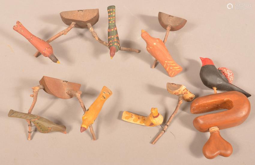 Four 1976 Strawser Folk Art Bird Carvings.－【Deal Price Picture】