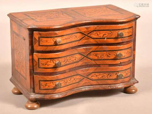 19th Century Marquetry Miniature Chest of Drawers.