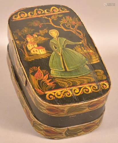 Antique Bentwood Brides Box with later paint.