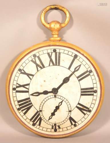 Antique Painted Wood Pocket Watch Trade Sign.