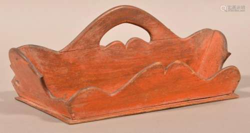 19th Century Red-Painted Utensil Carrier.
