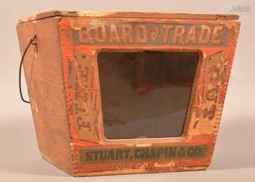 Antique Board of Trade Fine Cut Tobacco Box.