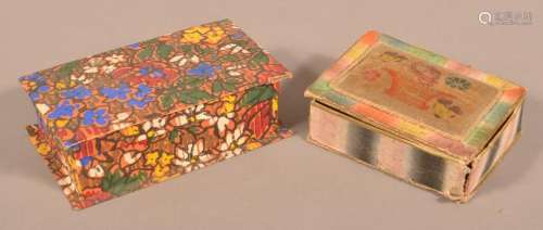 Two Antique/Vintage Wall Paper Covered Boxes.