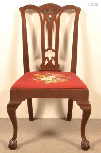 A. W. Marlow York, PA Chippendale Style Mahog. Chair.