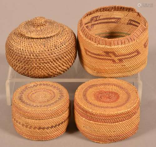Four Various Native American Baskets.