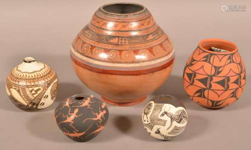 Native American/Mexican Decorated Pottery Vessels.