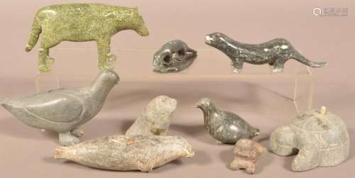 Lot of Various Carved Stone Animals.