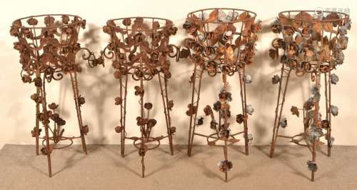 Four Period Style Iron and Metal Plant Stands.