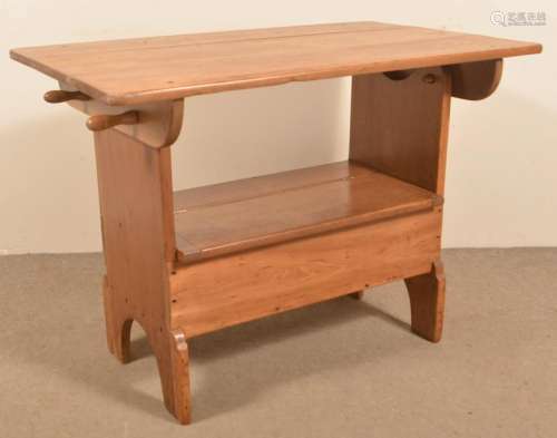 Pennsylvania Antique Softwood Bench Table.