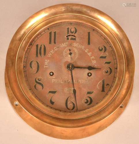 Ashcroft Mfg. Co, New York Brass & Copper Ships Clock.