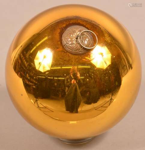 Antique German Gold Glass Ball Form Kugel.