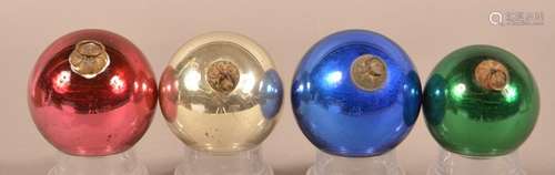 Four Antique German Glass Ball Form Kugels.