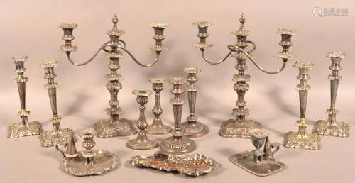 Antique/Vintage Silverplate Candelabras & Candlesticks.