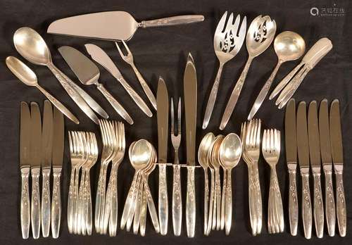 Lunt Silversmiths Summer Song Sterling Flatware Set.