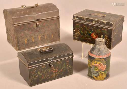 Four Various Pieces of Antique Toleware.