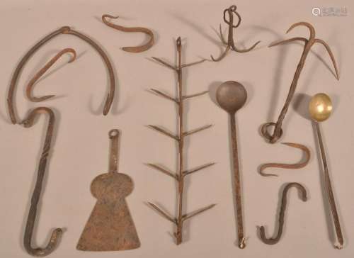 19th Century Wrought Iron Utensil and Hearth items.