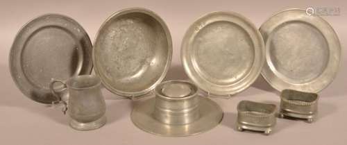Lot of 19th Century Pewter Items.