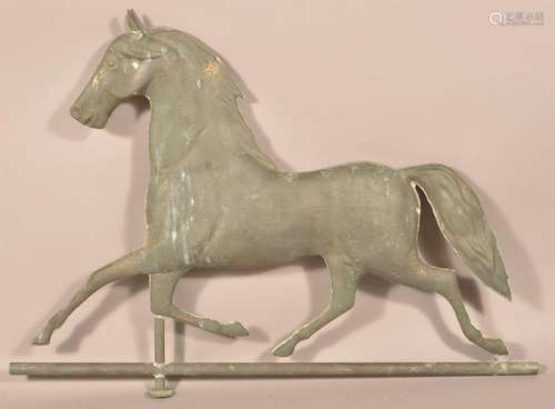 Dimensional Copper Running Horse Weathervane.