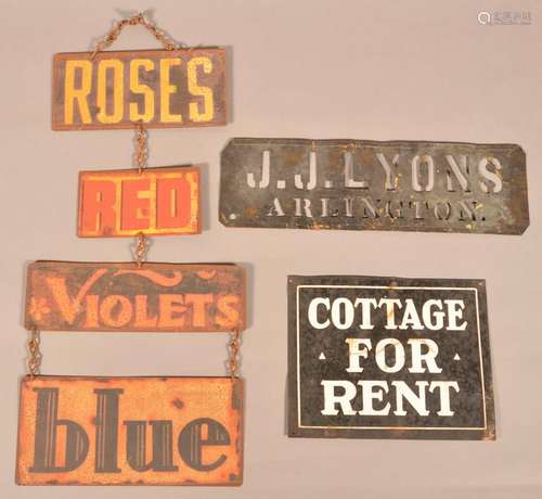 Three Various Antique/Vintage Signs/Stencil.