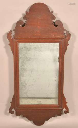 American Chippendale Mahogany Frame Mirror.