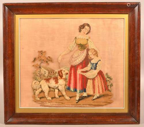 Late 19th Century Pictorial Needlework.