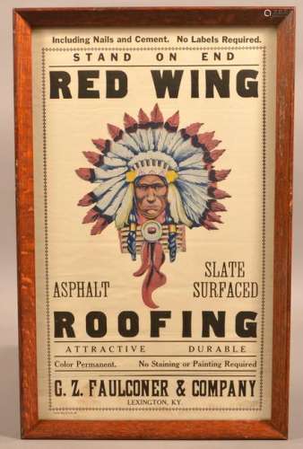 Vintage Red Wing Roofing Framed Advertising.