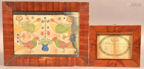 2  PA  19th Century Paint Decorated Picture Frames.