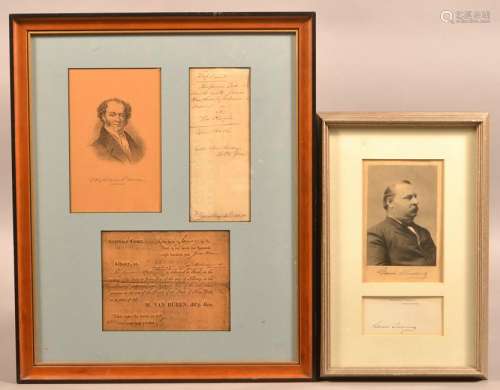 Autographs of Grover Cleveland and Martin Van Buren.