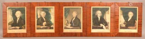 Set of Ten N. Currier Presidents Color Lithographs.