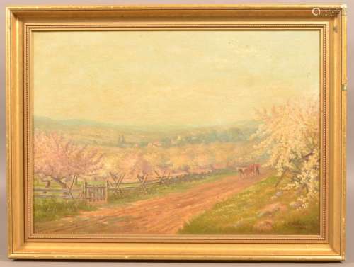 J.C. Miles Oil on Canvas Landscape Painting.