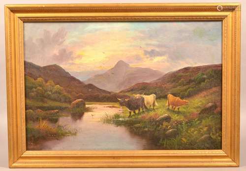 Unsigned Vintage Oil On Canvas Landscape Painting.