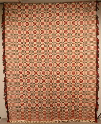 Wm. Leinbach, Lebanon, PA 1984 Overshot Coverlet.