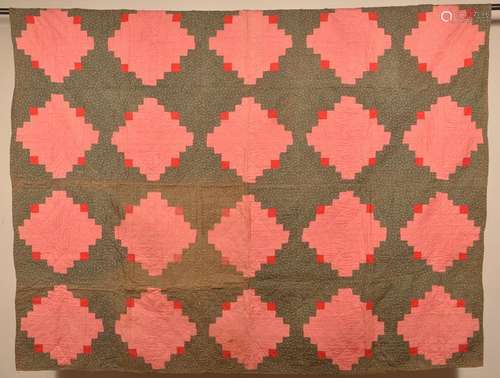 Antique Dimond Pattern Patchwork Quilt.